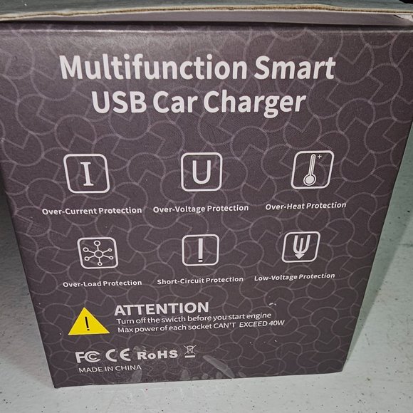 3 Socket Cigarette Lighter Splitter Power Adapter + 3 USB Car Charger - Picture 2 of 7